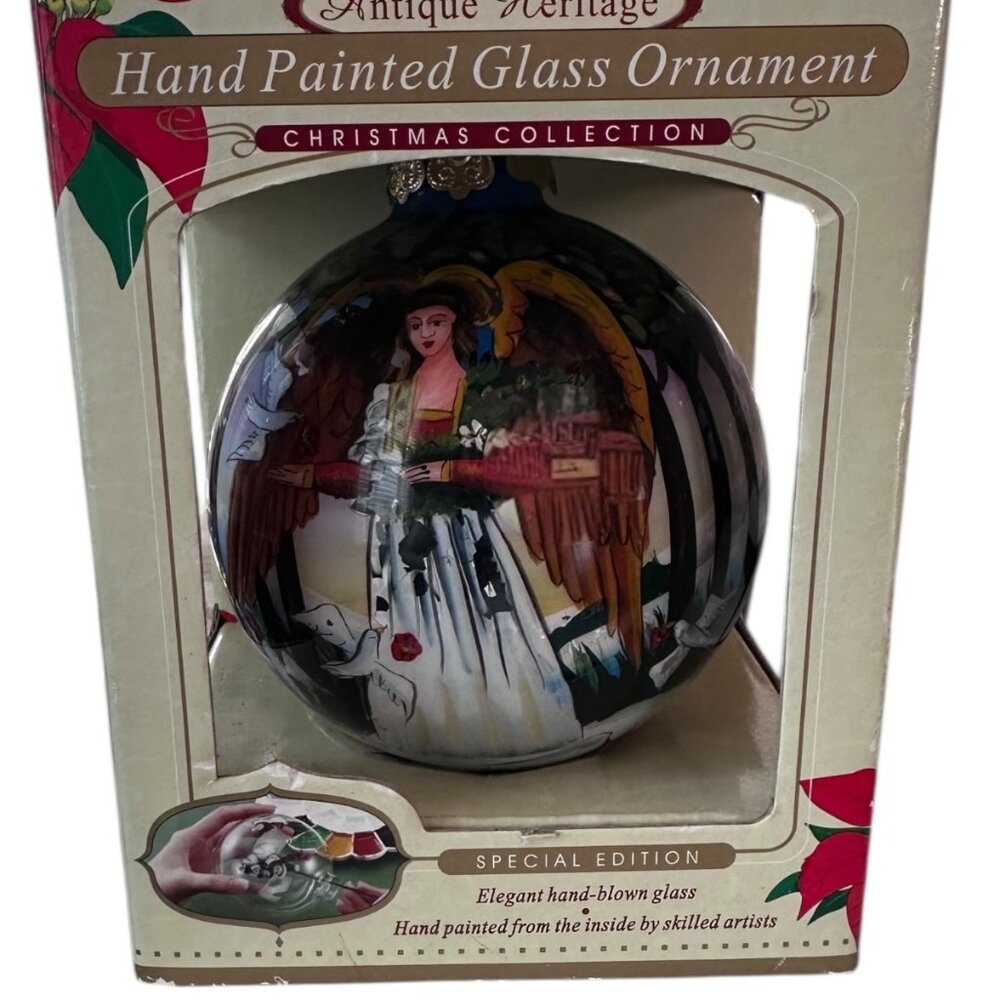 Antique Heritage Special Edition Hand Blown Painted Glass Christmas Ornament
